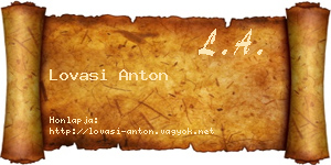 Lovasi Anton névjegykártya